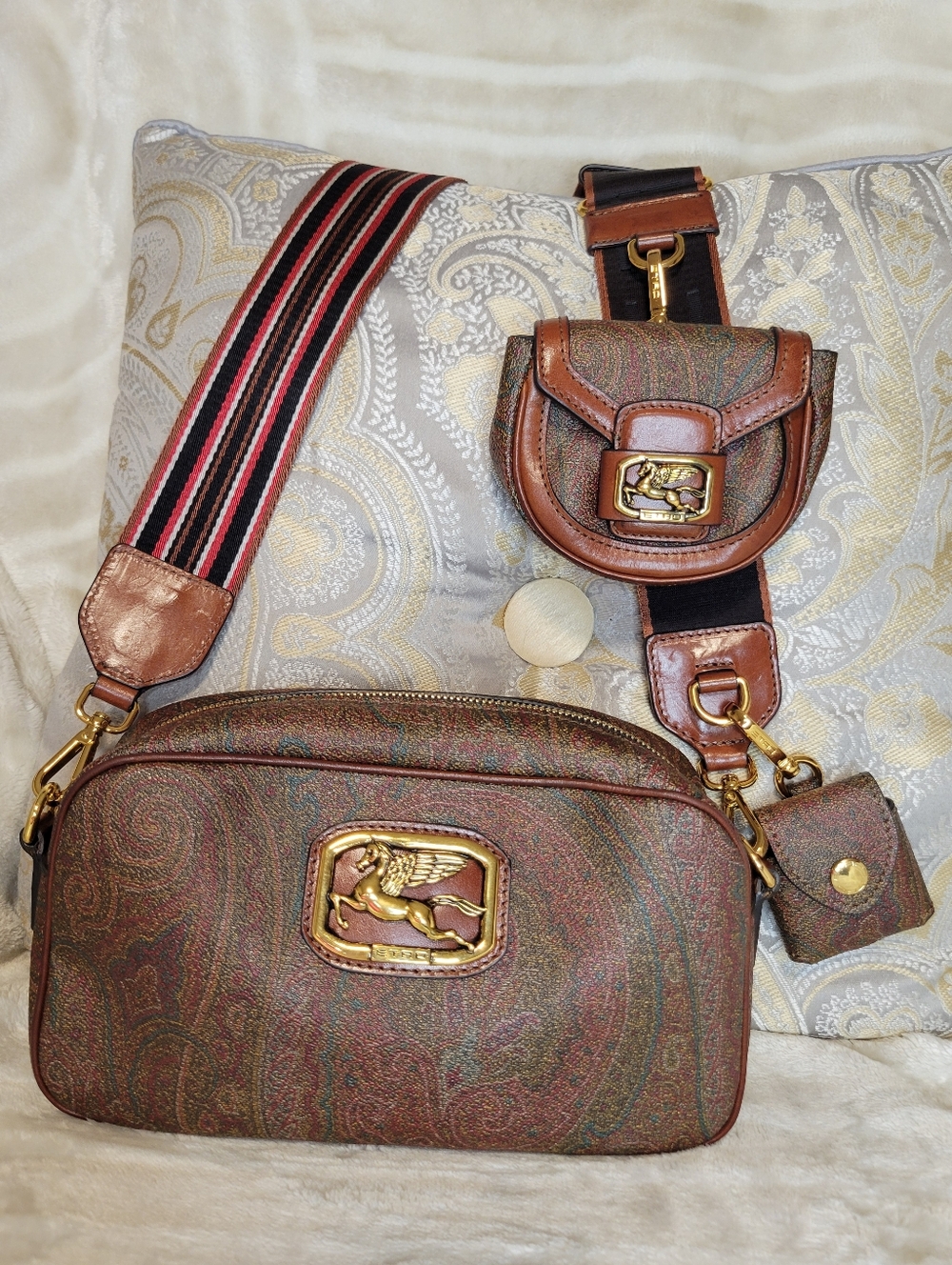 ETRO PEGASO PAISLEY JACQUARD CAMERA CROSSBODY